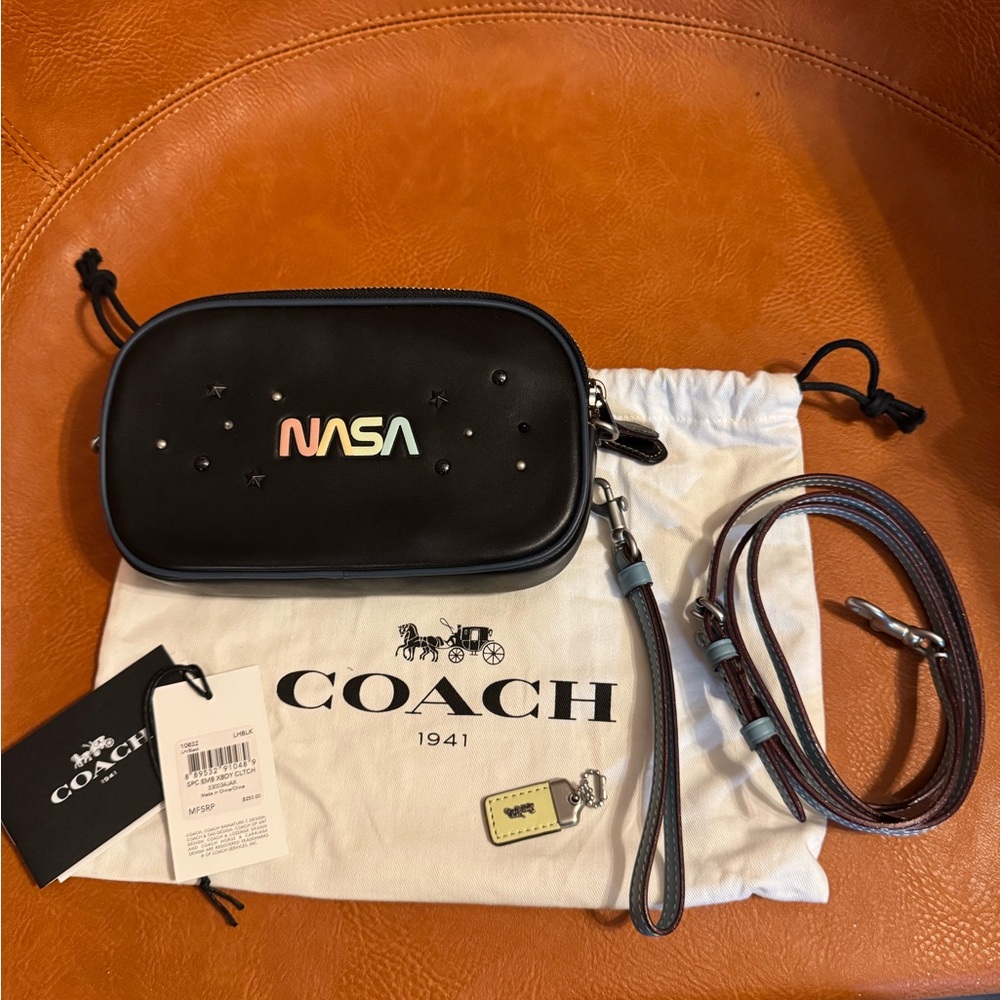 Coach 1941 x Nasa space crossbody clutch glovetanned leather